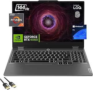 Lenovo LOQ Gaming Laptop, 15.6" FHD 144Hz Display, AMD Ryzen 7-7435HS, GeForce RTX 4060 8GB, 16GB DDR5, 2TB PCIe 4.0, Backlit KB, FP Reader, Keypad, WiFi 6, USB-C, HDMI, RJ45, PDG HDMI, Win 11 Pro