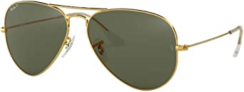 Ray-Ban RB3025 Metal Aviator Sunglasses For Men For Women   BUNDLE with Designer iWear Complimentary Eyewear Care Kit