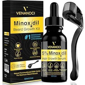 5% Minoxidil for Men Hair Growth Oil: Hair Regrowth Treatment for Scalp Hair Loss & Beard - Hair Growth Serum for Thicker, Longer, Fuller, Healthier Hair