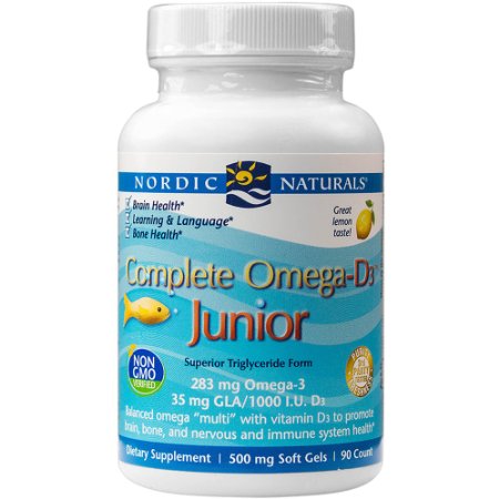 Nordic Naturals - Complete Omega-D3 Junior, Promotes Brain, Bone, and Nervous and Immune System Health, Junior 90 Soft Gels (FFP)