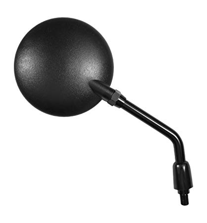 Poweka 95107 Black Knockback Stem Round Motorcycle Mirror (RH/LH,EC Spec)