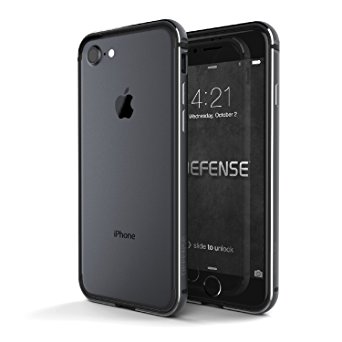 X-Doria Bumper Case for iPhone 7 (Defense Edge) Anodized Aluminum & TPU Frame - Protective iPhone 7 Case, Space Gray