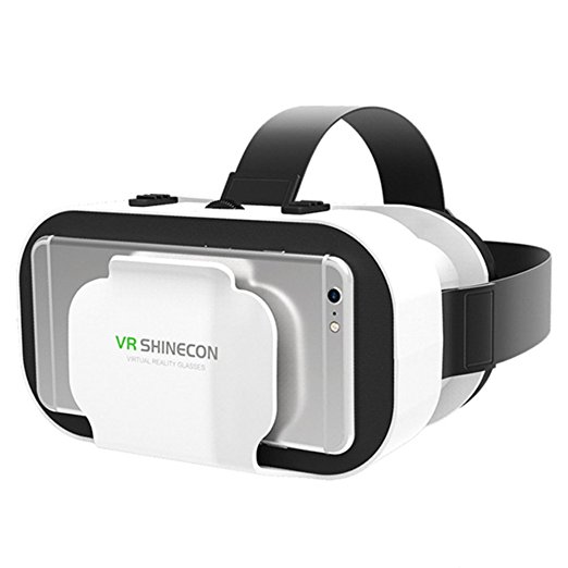 VR Headset Lightweight 3D Viewer Glasses Virtual Reality Headset with Adjustable Pupil and Focus Distance for IPhone 6 7 Plus, Samsung, HTC, Android Movies Games and any Phones with Screen 4" to 7"