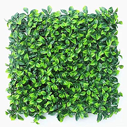 Porpora Artificial Hedge Plant, Greenery Panels Suitable for Both Outdoor or Indoor use, Garden, Backyard and/or Home Decorations, Jaemine Leaves, 20 x 20 Inch (12 Pack)
