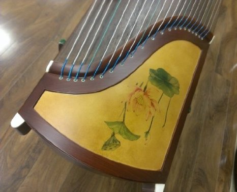 53" Travel-size 21-stringed Rosewood Guzheng with Chinese Painting