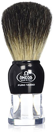 Omega 63167 Stripey 100-Percent Pure Badger Shaving Brush with Stand