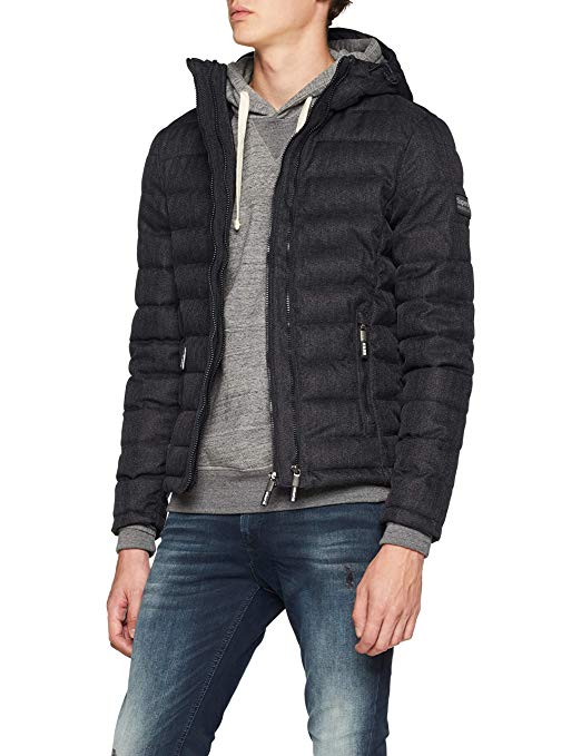 Superdry Men's Hooded Double Zip Tweed Fuji Sports Jacket