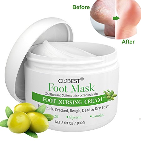Foot Cream, Foot Mask , Callus Remover Cream , Foot Repair Cream with olive oil Moisturizes and Rehydrates Feet - For Thick, Cracked, Rough, Dead & Dry Feet