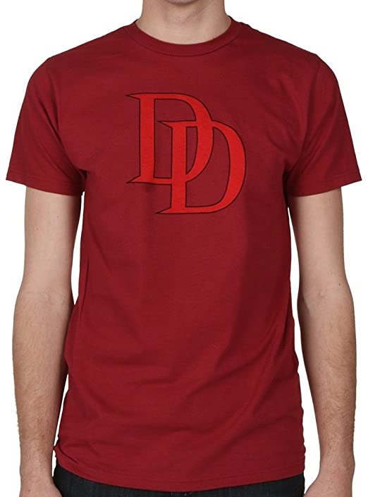 Daredevil - Mens Logo Fitted T-Shirt in Vintage Red