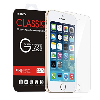 iPhone SE Screen Protector, Nekteck iPhone SE 0.2mm Tempered Glass Ballistic HD Glass Screen Protector (4 inch) Work with Protective Protection Case - 2 Pack