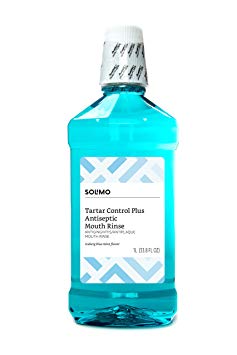 Amazon Brand - Solimo Tartar Control Plus Antiseptic Mouth Rinse, Iceberg Blue Mint, 1 Liter