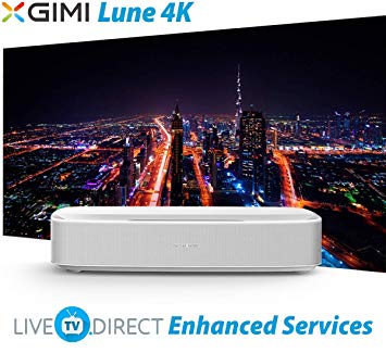 4K Laser TV Projector, LiveTV.Direct Enhanced XGIMI Lune-4K Laser Android 3D Smart TV Native 4K UHD Super Short Focus Built-in 60W Harman/Kardon Hi-Fi Stereo Speaker