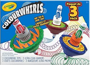 Crayola Colourwhirls (3ct), Spin Art Toy, Spinning Top Toy for Kids, Arts & Crafts Kit, Holiday Gift for Boys & Girls, Ages 6, 7, 8