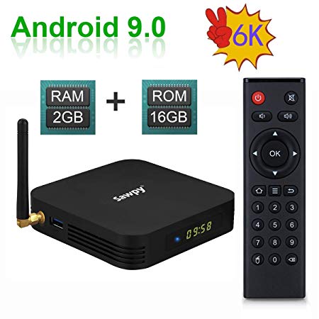 Sawpy TX6 Android tv Box 9.0 2GB RAM DDR3   16GB ROM Allwinner H6 up to 1.5 GHz Quad core ARM Cortex-A53 4K&6K 2.4GHz WiFi USB 3.0 Smart TV Box