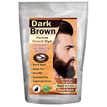 1 Pack of Dark Brown Henna Beard Dye for Men - 100% Natural & Chemical Free Dye for Hair, Beard & Mustache - The Henna Guys