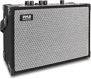 Pyle Bluetooth Speaker - 120W Rechargeable Leather Portable Wireless BT Retro Style Audio System with TWS, FM Radio, Heavy Bass Music Player w/Remote Control, 5H Long Playtime, AUX, Mic Input