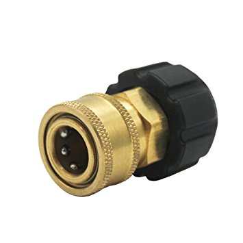 Twinkle Star 3/8" Quick Connect NPT to M22 15mm Metric Fitting for High Pressure Washer Gun and Hose, TWIS283