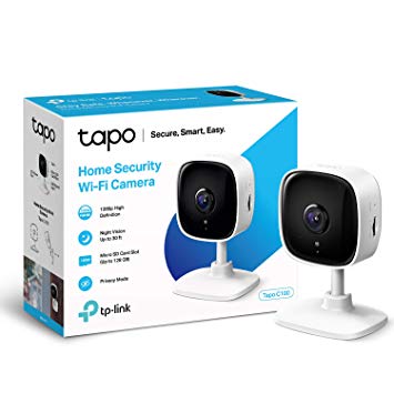 TP-Link Smart Security Camera, Indoor CCTV, Works with Alexa&Google Home, No Hub Required, 1080p, 2-Way Audio, Night Vision, SD Storage, Free Tapo App(Tapo C100)