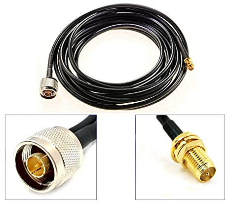 Lysignal N Male Connector to RP-SMA Female Antenna Pigtail Cable (13.3ft/4m)
