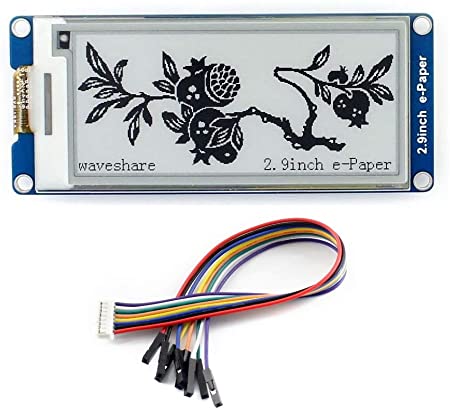 2.9inch e-Paper Display Module, 296x128 Resolution 3.3V/5V Two-Color epaper Display E-Ink Screen Module SPI Interface Compatible with Raspberry Pi/Arduino/Nucleo Support Partial Refresh