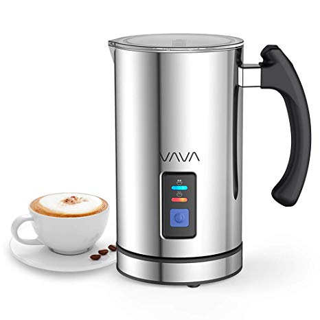 VAVA VA-EB008 Frother Liquid Heater Functionality, Stainless Steel Electric Milk Steamer for Latte, Cappuccino, Hot Chocolate (FDA, 250ml, Silver