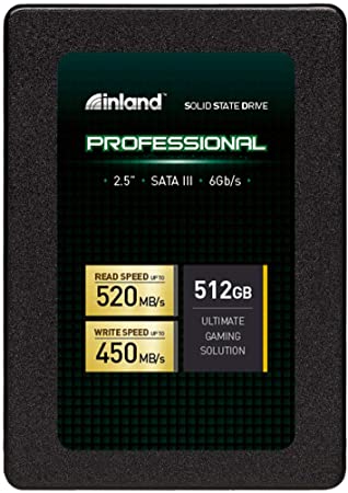 Inland Professional 512GB SSD 3D TLC NAND SATA III 6Gb/s 2.5" 7mm Internal Solid State Drive (512GB)
