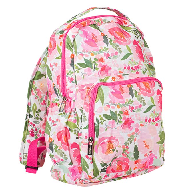 Charlotte Floral Peony Reinforced Denier Water Resistant Book Bag Backpack