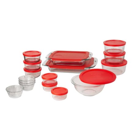 Pyrex Easy Grab 28-Piece Glass Bakeware and Food Storage Set