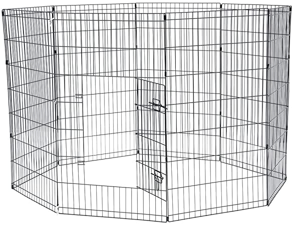 PEEKABOO Puppy Dog Playpen Dog Pen Pet Play Yard Fence Indoor Foldable Metal Wire Exercise Pen Dog Gate Enclosure Outdoor for Small Large Dogs Bunny Rabbits 8 Panels