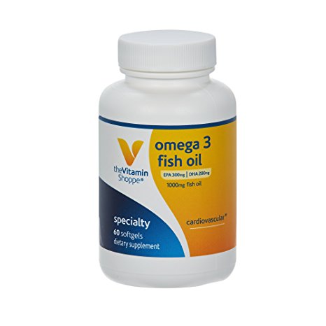 Vitamin Shoppe Omega-3 Fish Oil - 60 Softgels