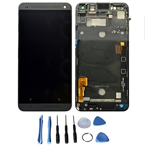 LCD display Touch Screen Digitizer Assembly for HTC ONE M8 with free tools (Gray   Frame)