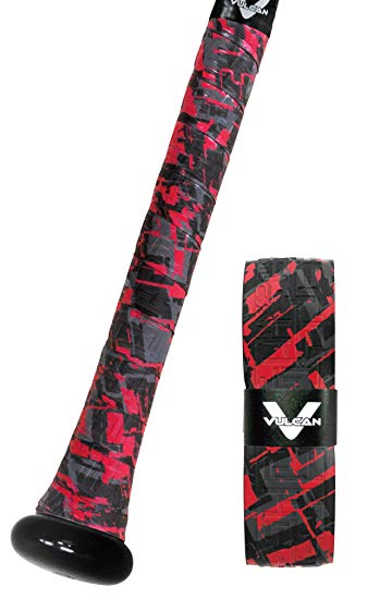 Vulcan Sizzle Standard Bat Grip, Red/Black/Grey, 1.75mm
