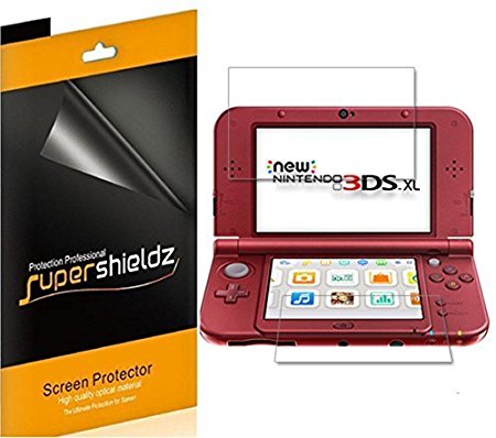 [6-Pack] Supershieldz- New Nintendo 3DS XL Screen Protector (2015 Version) Anti-Bubble High Definition Clear Shield   Lifetime Replacements Warranty - Retail Packaging