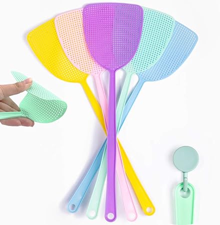 Premium 3PCS Fly Swatters, Strong Flexible Long Fly Swatter Pack, 17.5 Inches Handle Fly Swatter/ Fly Swatters for Indoor/Outdoor/Classroom/Office( 3colors)