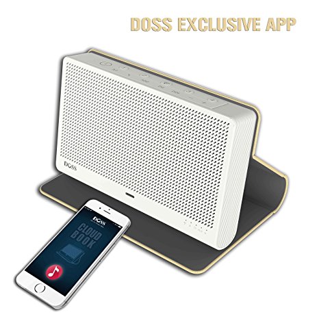 DOSS Cloud Book Wireless Portable Bluetooth 4.0 & Wi-Fi Straming Music speaker,support Pandora,Spotify,iHeart,Tuneln,Multi-room play,Built-in rechargeable battery,handsfree,12 hours play[Color:Gold]