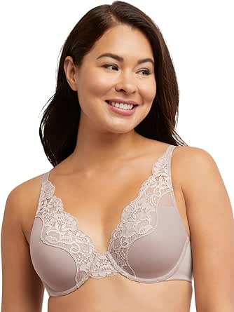 Bali Women's Lace Underwire Bra, One Smooth U Comfort Stretch Full-Coverage Convertible Bra