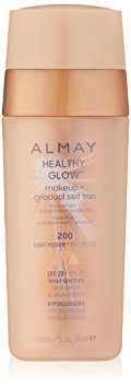 Almay Healthy Glow Makeup & Gradual Self Tan Foundation Makeup, Light/Medium, 1 Fluid Ounce