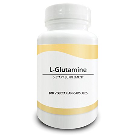 Pure Science L-Glutamine Supplement 1500mg - Improves Energy Levels & Muscle Mass, Muscle Recovery, Supports Digestive & Immune Health - 100 Vegetarian Capsules of Glutamine Powder