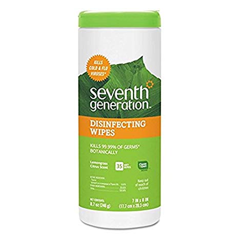Seventh Generation Disinfecting Multi-Surface Wipes, Lemongrass Citrus, 35 Count (Packaging May Vary)