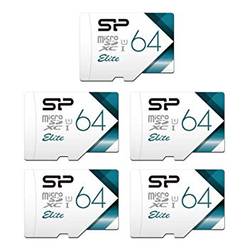 Silicon Power 64GB 5-Pack High Speed MicroSD Card with Adapter