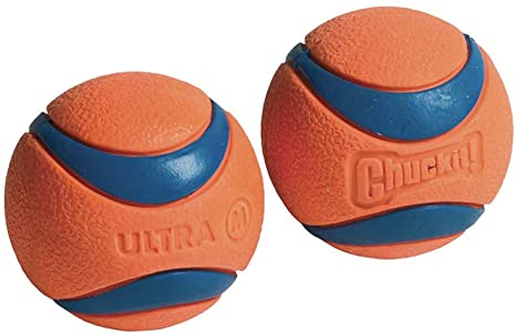 Chuckit! 17001 2.5-Inch Ultra Ball 2 Pack, Medium, Orange/Blue