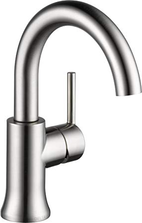 Delta Faucet Trinsic Single-Handle Bathroom Faucet with Diamond Seal Technology and Metal Drain Assembly, Stainless 559HA-SS-DST