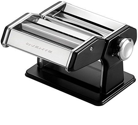 Ovente Vintage Stainless Steel Pasta Maker, 180mm, Matte Black (PA518B)