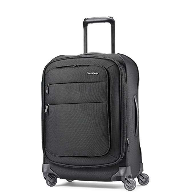 Samsonite Flexis Expandable Softside Carry On Luggage with Spinner Wheels, 20 Inch, Jet Black