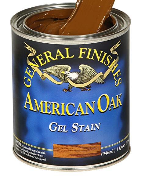 General Finishes OQ Oil Base Gel Stain, 1, 1 Quart, American Oak