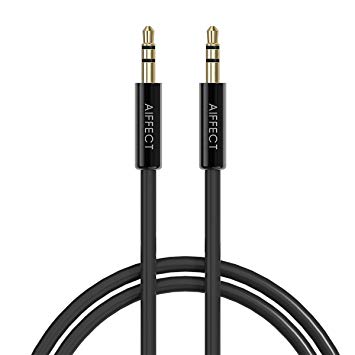 AIFFECT 3.5mm Premium Auxiliary Audio Cable 3.3 ft Male to Male Aux Cable for Samsung Galaxy, iPhone, iPod, Nexus and More – Black
