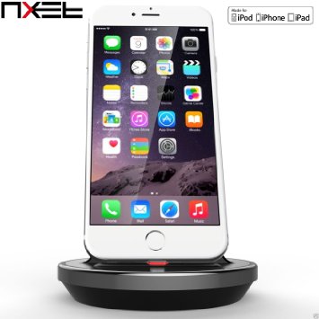NXET® Lightning Charge Dock, [Apple MFi Certified] Charger Charging Cradle for iPhone SE/5S/5C/5/6/6S/Plus, iPad 4/Mini 1,2,3,4/Air 2/Pro 9.7'',12.9''