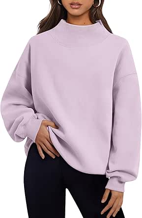 Trendy Queen Womens Oversized Sweatshirts Turtleneck Pullover Long Sleeve Hoodies Tops Fall Fashion Outfits 2024 Clothes