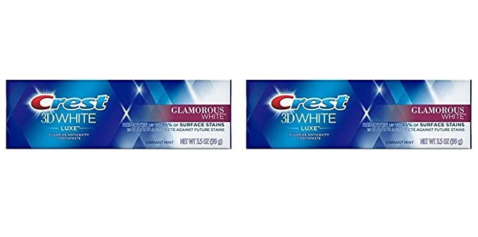 Crest 3D White Luxe Glamorous White Toothpaste, Vibrant Mint Flavor, 3.5 oz (Pack of 2)