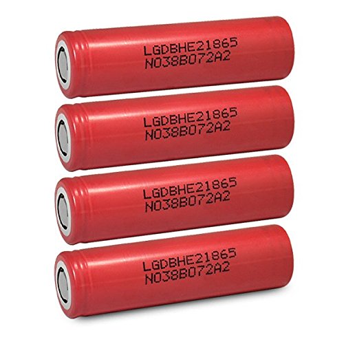 4 LG HE2 18650 2500mAh 35A 3.7v Rechargeable Flat Top Batteries